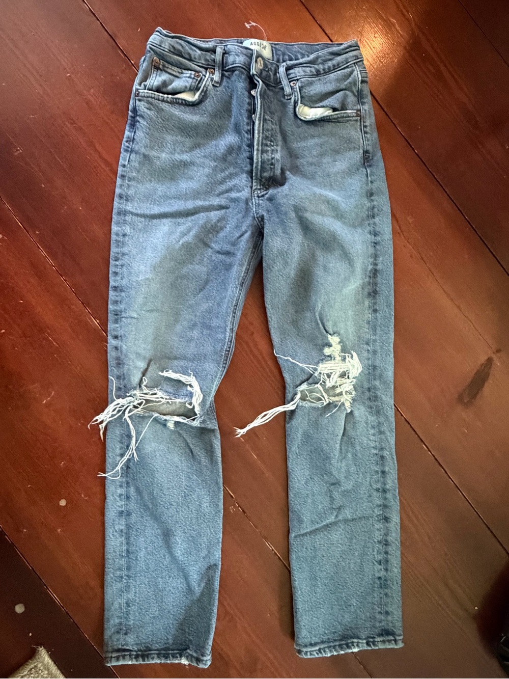 Classic Distressed Blue Women’s Agolde Jeans